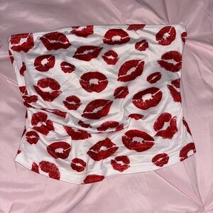 SHEIN Pink and White Tube Top